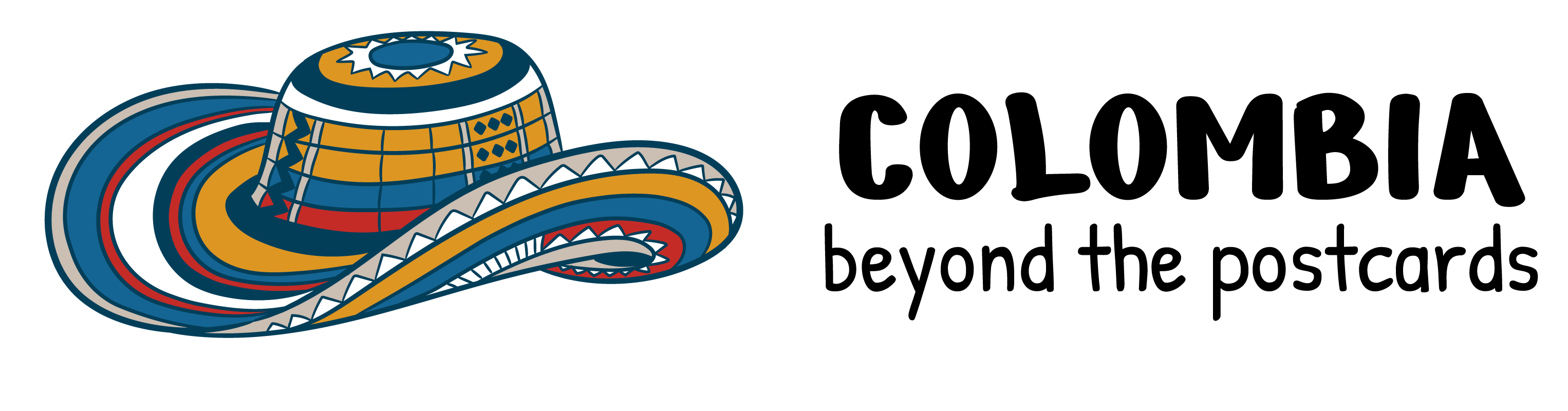 Horizontal logo of the blog Colombia beyond the postcards