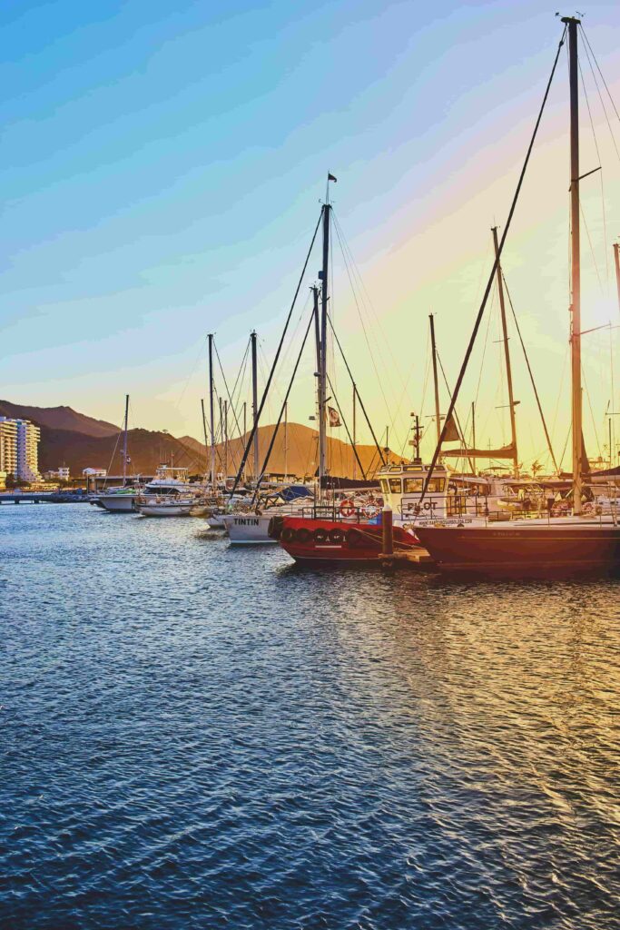santa-marta-harbor-colombia Sailboats in Santa Marta, Colombia, harbor with the mountains and city behind.